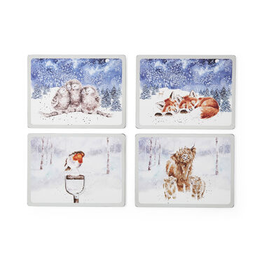 Wrendale Designs Wrendale Placemats - Winter Skies Set of 4 (L) Wrendale Designs Wrendale Placemats - Winter Skies Set of 4 (L)